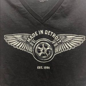 Made in Detroit Winged Wheel V-neck T-Shirt
